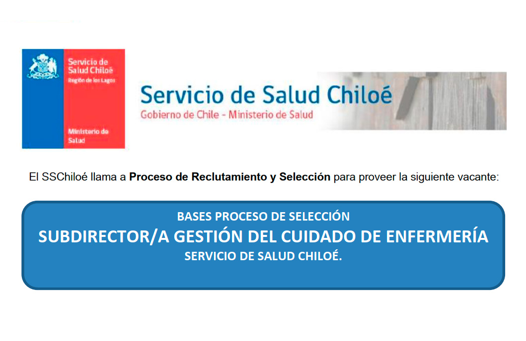 BASES PROCESO DE SELECCIÓN / SUBDIRECTOR/A GESTIÓN DEL CUIDADO DE ENFERMERÍA